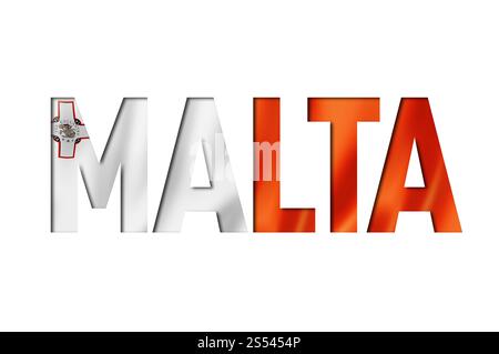Textschriftart für die Flagge maltas. malta Symbol Hintergrund. Textschriftart für die Flagge malta Stockfoto
