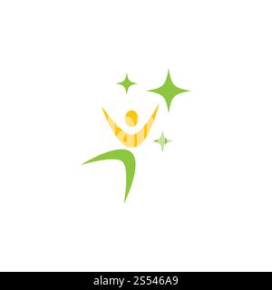 Gesundes Leben Menschen Logo Vorlage Vektor-Symbol Stockfoto