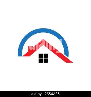 Immobilien, Immobilien und Bau Logo Design Stockfoto