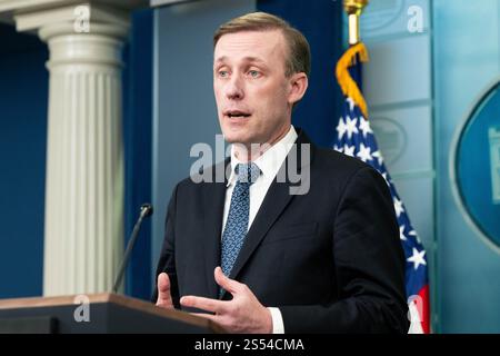 Washington, Usa. Januar 2025. Nationaler Sicherheitsberater Jake Sullivan sprach bei einem Pressebriefing im Pressesaal des Weißen Hauses in Washington, DC Credit: SOPA Images Limited/Alamy Live News Stockfoto