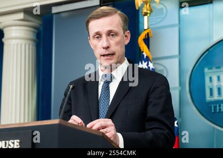 Washington, Usa. Januar 2025. Nationaler Sicherheitsberater Jake Sullivan sprach bei einem Pressebriefing im Pressesaal des Weißen Hauses in Washington, DC Credit: SOPA Images Limited/Alamy Live News Stockfoto