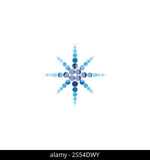 Vektorvorlage für abstrakte Geschäftslogos mit kreisförmigen Punkten Stockfoto