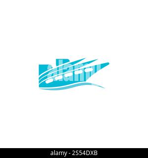 Vorlage für Vektorsymbole für Kreuzfahrtschiffe Stockfoto