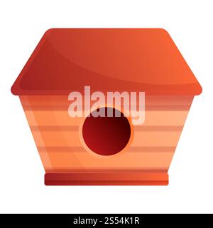 Niedliches Vogelhaus. Cartoon des niedlichen Vogelhaus Vektorsymbols für Webdesign isoliert auf weißem Hintergrund. Niedliche Vogelhaus-Ikone im Cartoon-Stil Stockfoto