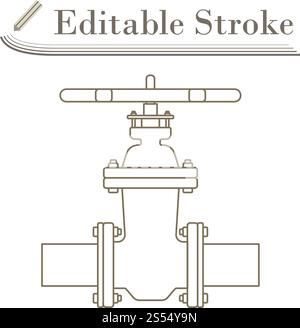 Leitung Ventil Symbol. Editierbare Hub einfaches Design. Vector Illustration. Stock Vektor