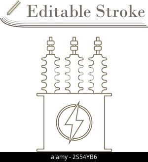 Elektrischer transformator Symbol. Editierbare Hub einfaches Design. Vector Illustration. Stock Vektor
