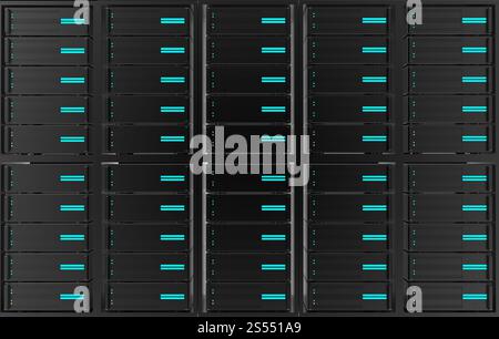 3D Computer-Servern als Hintergrund Stockfoto