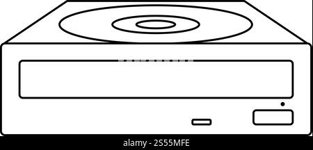 CD-ROM-Symbol. Überblick einfaches Design mit editierbaren Schlaganfall. Vector Illustration. Stock Vektor