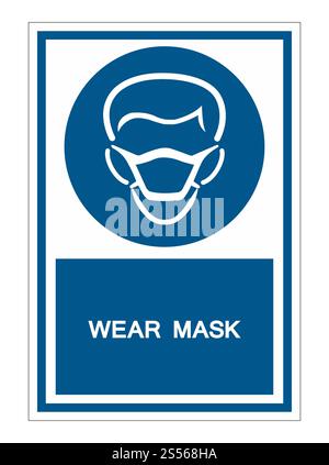 PSA-Symbol.Maskensymbol auf weißem Hintergrund isolieren, Vektorgrafik EPS.10 Stockfoto