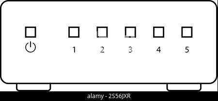 Ethernet-switch-Symbol. Überblick einfaches Design mit editierbaren Schlaganfall. Vector Illustration. Stock Vektor
