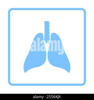 Symbol Für Menschliche Lungen. Design Mit Blauem Rahmen. Vektorgrafik. Stockfoto