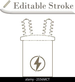 Elektrischer transformator Symbol. Editierbare Hub einfaches Design. Vector Illustration. Stock Vektor