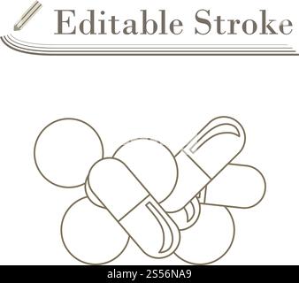 Pille und Registerkarten angezeigt. Editierbare Hub einfaches Design. Vector Illustration. Stock Vektor