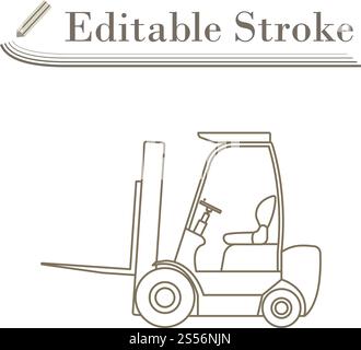 Lager Gabelstapler Symbol. Editierbare Hub einfaches Design. Vector Illustration. Stock Vektor