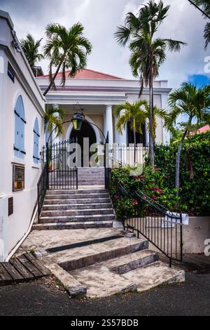 St. Thomas, USVI USA – 16. März 2018: Die St. Thomas Synagoge oder die Hebräische Kongregation St. Thomas ist die zweitälteste Synagoge der Vereinigten Staaten Stockfoto