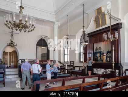 St. Thomas, USVI USA – 16. März 2018: Die St. Thomas Synagoge oder die Hebräische Kongregation St. Thomas ist die zweitälteste Synagoge der Vereinigten Staaten Stockfoto