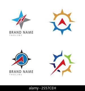 Kompass-Symbol Vektor-Illustration Design Logo-Vorlage Stockfoto