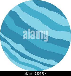 Blaues Planetensymbol. Flache Illustration eines blauen Planetenvektorsymbols für Webdesign. Blauer Planet, flacher STYLE Stock Vektor