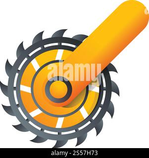 Symbol für das Rad für die Kohleabfuhr. Cartoon des Kohleextrakts Rad Vektor-Symbol für Web-Design isoliert auf weißem Hintergrund. Kohle-Extrakt-Rad-Symbol, Cartoon-Stil Stock Vektor