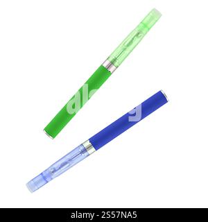 Große elektronische Zigaretten isoliert auf weiß. Große elektronische Zigaretten Stockfoto