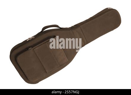 Gitarren-Stofftasche isoliert auf weiß. Gitarren-Stofftasche isoliert Stockfoto