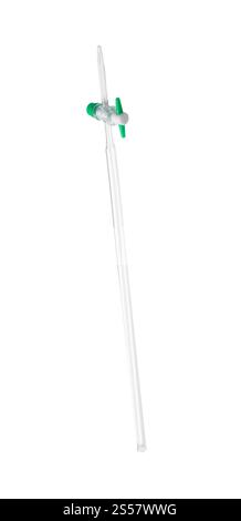 Chemische Laborglaswaren isoliert auf weißem Hintergrund. Chemische Laborglasgeräte isoliert Stockfoto