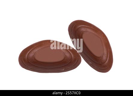 schokoladenbonbons aus Sammlung isoliert auf weißem Hintergrund Stockfoto