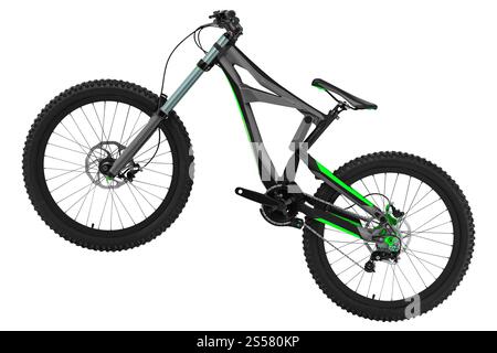 Mountainbike isoliert auf weißem Hintergrund. Mountainbike isoliert Stockfoto