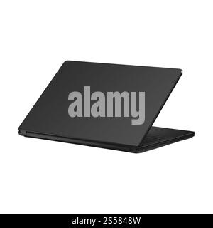 Schwarzes Notebook isoliert auf weißem Hintergrund Stockfoto