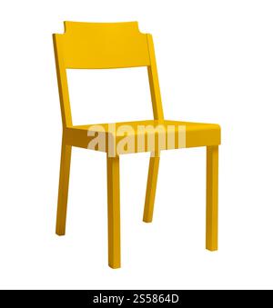 Holzstuhl, isoliert auf weißem Hintergrund Stockfoto