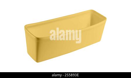 Leere Keramikplatte auf weiß Stockfoto