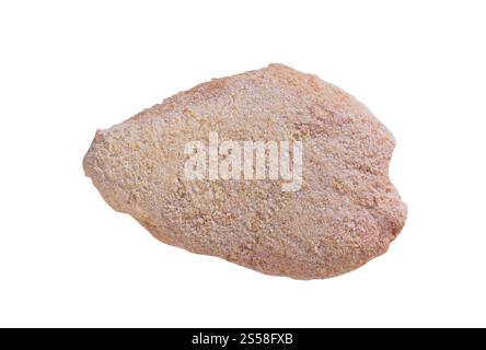 Panierte Fleischscheibe isoliert auf weiß Stockfoto
