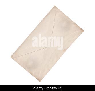 Alter Umschlag isoliert auf einem Weißen. Altes Kuvert isoliert Stockfoto