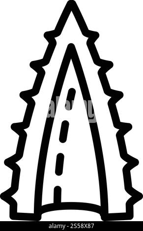 Aloe-Blatt-Symbol. Aloe-Blatt-Vektorsymbol für Webdesign auf weißem Hintergrund umreißen. Aloe-Blatt-Symbol, Umrissstil Stock Vektor