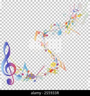 Noten Hintergrund. Transparency Raster Design. Vector Illustration. Stock Vektor