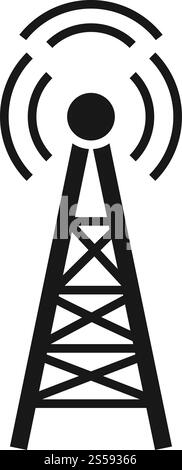 Funkturm-Symbol. Einfache Illustration des Funkturm-Vektorsymbols für Webdesign isoliert auf weißem Hintergrund. Funkturm-Symbol, einfacher Stil Stock Vektor