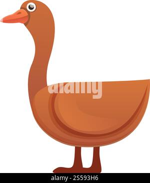 Bauerngans-Symbol. Cartoon des Bauernhof Gänsevektorsymbols für Webdesign isoliert auf weißem Hintergrund. Bauerngans-Ikone, Cartoon-Stil Stock Vektor