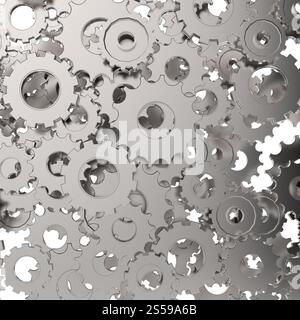 3D Zahnrad Zahnrad auf weißem Hintergrund Stockfoto