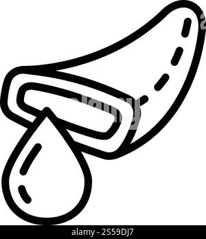 Symbol „von Aloe-Blatt ablegen“. Umrissbereich von Aloe-Blatt-Vektorsymbol für Webdesign isoliert auf weißem Hintergrund. Von Aloe-Blatt-Symbol ablegen, Umrissstil Stock Vektor