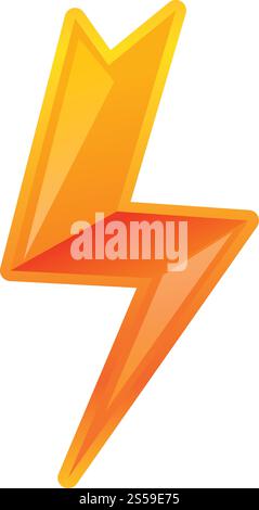 Kleines Blitzsymbol. Cartoon des kleinen Blitzvektorsymbols für Webdesign isoliert auf weißem Hintergrund. Kleines Blitzsymbol im Cartoon-Stil Stock Vektor