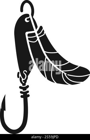 Symbol für den Winter-Angelhaken. Einfache Illustration des Winter Angelhakenvektorsymbols für Webdesign isoliert auf weißem Hintergrund. Winterlicher Angelhaken, schlichter Stil Stock Vektor