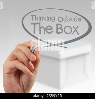 Hand zieht Tellerrand den als Konzept Stockfoto