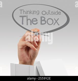 Hand zieht Tellerrand den als Konzept Stockfoto