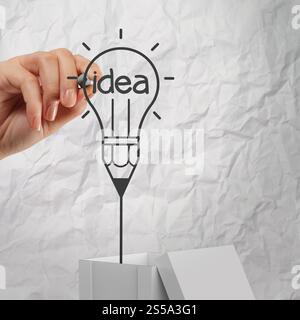 Hand zieht Tellerrand den als Konzept Stockfoto