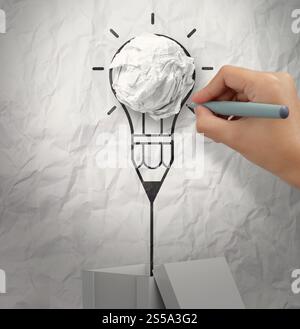 Hand zieht Tellerrand den als Konzept Stockfoto