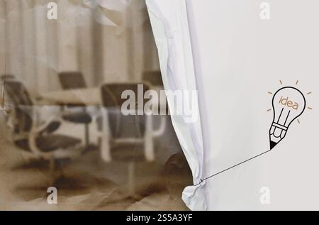 Webinar mit zerknittertes Papierhintergrund als Konzept Stockfoto