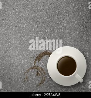 Tasse Kaffee 3D auf Stein als Konzept Stockfoto