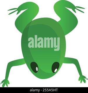 Kleines Froschsymbol. Cartoon des kleinen Froschvektorsymbols für Webdesign isoliert auf weißem Hintergrund. Kleine Froschfigur im Cartoon-Stil Stock Vektor