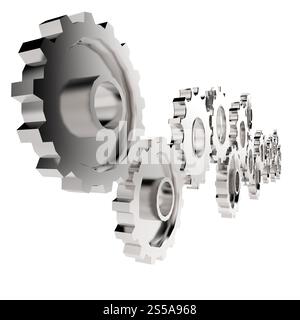 3D Zahnrad Getriebe als Konzept zum Erfolg Stockfoto