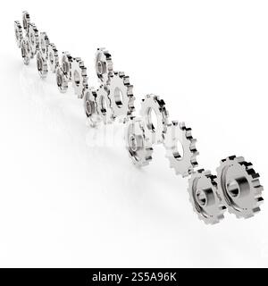 3D Zahnrad Getriebe als Konzept zum Erfolg Stockfoto